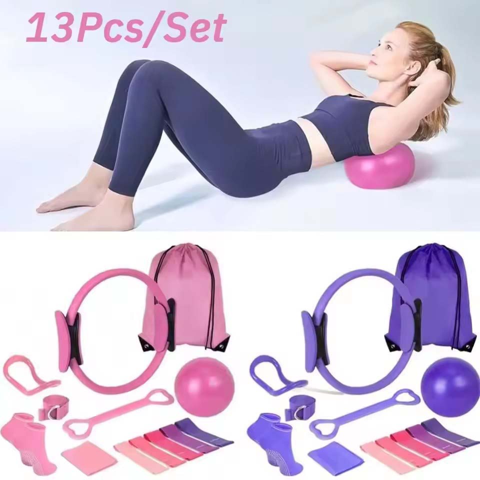 Pilates Yoga For Weight Loss - 13Pcs/Set Yoga Circle Gym Set Pilates