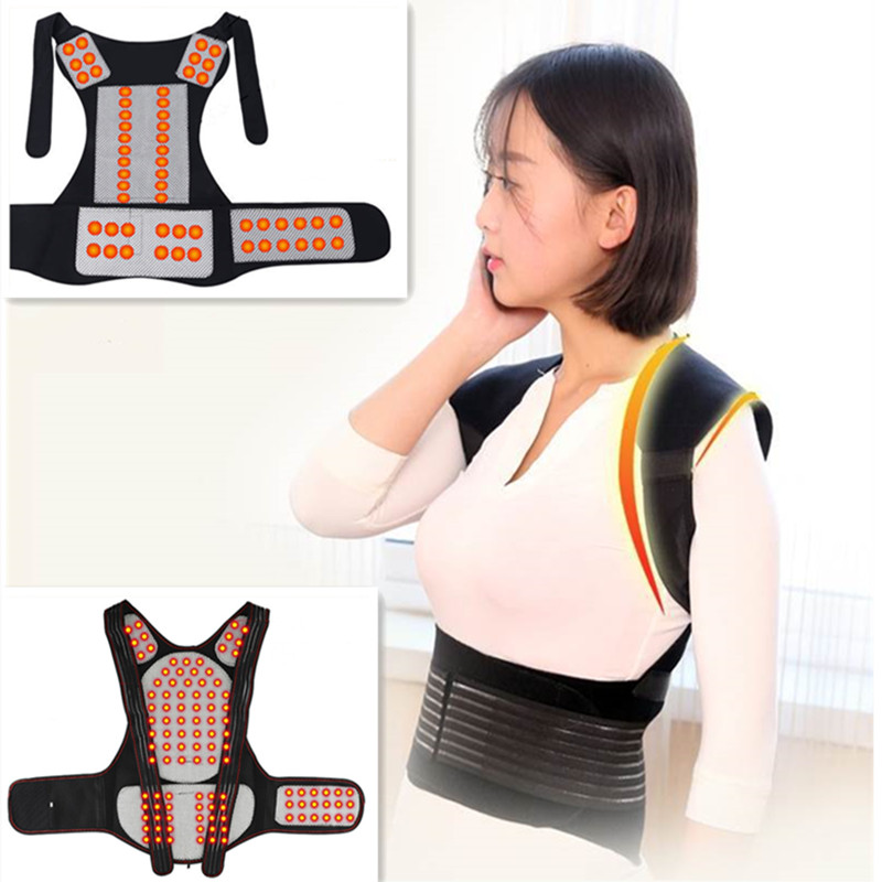 Posture Pole Corrector - Pain Relief Vest Tourmaline Self-heating Magnetic