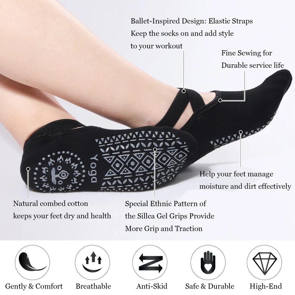 1Pair Yoga Socks for Women Non - Pilates Yoga Grip Socks review and price