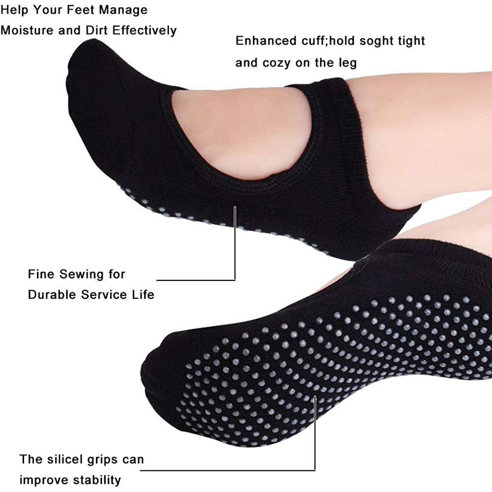 Backless Non-slip Fitness Pila - Pilates Yoga Grip Socks review and price