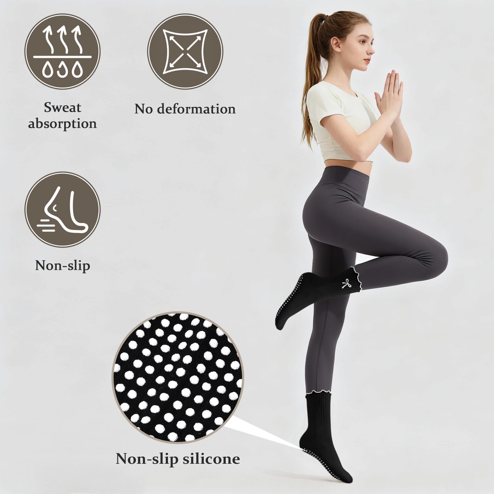 1 Pair of Anti-Slip Grip Pilat - Medias Para Pilates Y Yoga review and price