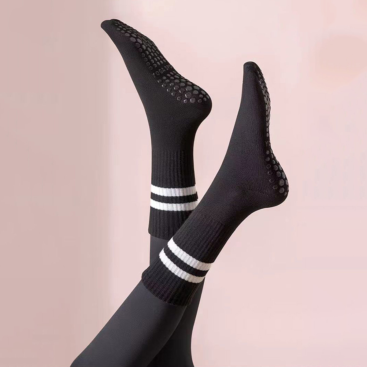 3 Pairs Long Yoga Socks with G - Medias Para Pilates Y Yoga review and price