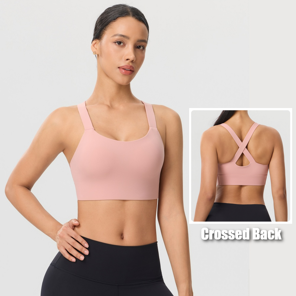 Solid Color Cross Back Sports  - Pilates Yoga One review and price